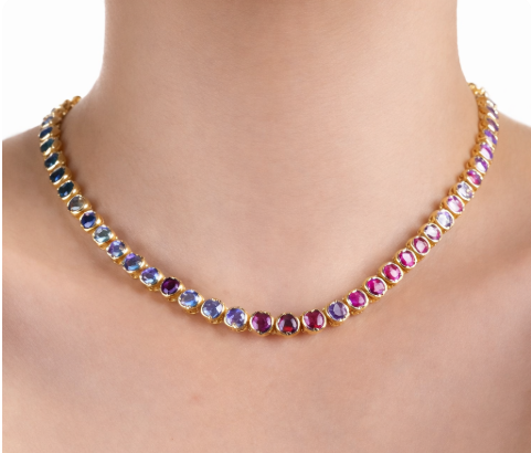 Rosé Spectrum Crystal Collar Necklace