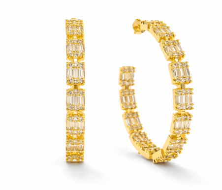 Diamond-Style Hoop Earrings