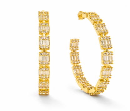 Diamond-Style Hoop Earrings