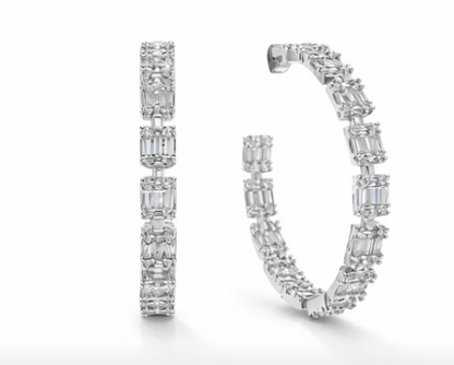 Diamond-Style Hoop Earrings