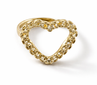 Gold Heart Nugget Ring