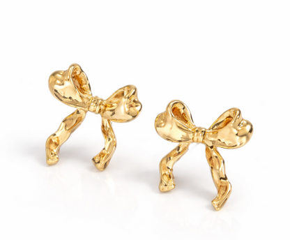 Gold Bowknot Earrings