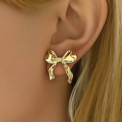 Gold Bowknot Earrings